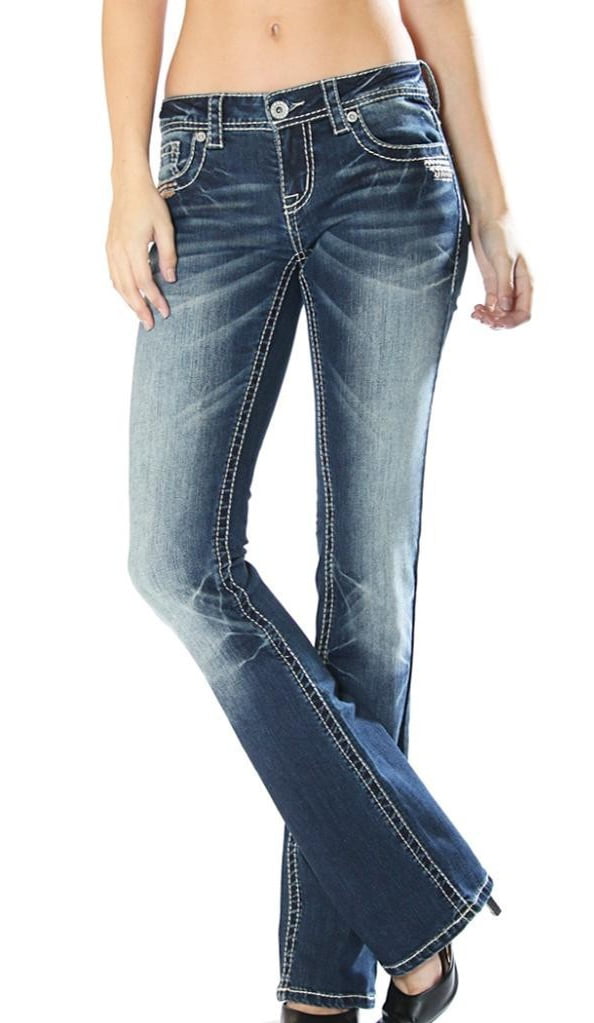 Charme Denim Jeans Womens Bootcut Embroidery Dk Wash CJB81131 - Walmart.com