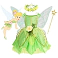 thumbnail image 2 of Disfraz de Disney Tinker Bell para niñas, disfraz de Hada Verde, vestido de princesa de fantasía, fiesta de cumpleaños, Halloween, Carnaval, ropa, 2 of 5