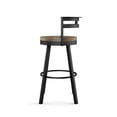 thumbnail image 3 of Amisco Vector 26 In. Swivel Counter Stool - Beige Distressed Wood / Black Metal, 3 of 9