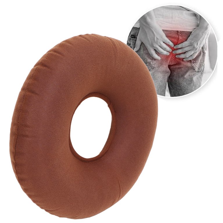 Elderly Inflatable Cushions Butt Donut Pillow Inflatable Sitting Cushion  Round Shape Prevent Bedsore Leakproof Wheelchair Stool Chair CushionCoffee