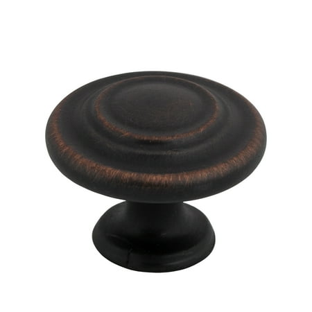 Cabinet Hardware Round Multi-Ridged Ring Decorative Knob, Oil Rubbed Bronze