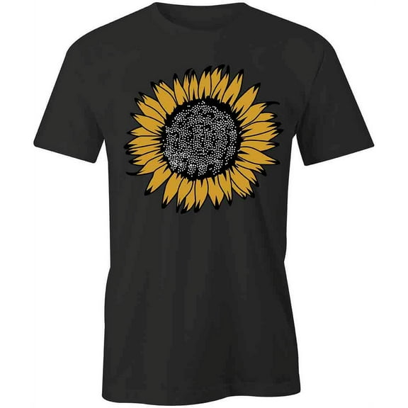Sunflower T-Shirt | Pretty Flower Black Tee Gift
