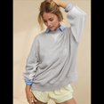 thumbnail image 4 of Sudadera con Capucha de Cuello Redondo y Forro Extragrande para Mujer, Lindas Camisetas de Larga, Ropa Preppy para Adolescentes (2025) Gris L, 4 of 10