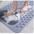 thumbnail image 2 of Bathtub Mat Non-Slip Rubber Shower with Drain Holes Suction Cups, Quick Easy Cleaning, Feet Massage, Bath for Tub & Stall Bathroom, Machine Washable (27.5*14.2in, Dark Grey), 2 of 5