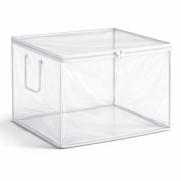 Sorbus 1 Pack 90L Clear Foldable Storage Bags with Handles & Zipper for Clothes and Blankets
