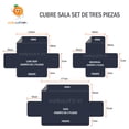thumbnail image 3 of Juego de Protector Cubre Sala Doble Vista Capitonado MELOCOTTON HOGAR Azul-Gris, 3 of 7