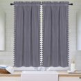 thumbnail image 3 of Velvet Valance for Kitchen Tier Curtains for Small Windows Room Darkening Curtains Cafe Curtains for Living Room Bedroom Bathroom,26" W x 45" L, Grey, 3 of 6