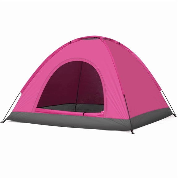 3-4 Person Camping Dome Tent Pink