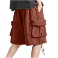 thumbnail image 5 of cllios Men's Multi Pockets Cargo Shorts Big and Tall Drawstring Elastic Waist Cargo Shorts for Men Summer Lightweight Casual Loose Work Shorts, 5 of 9