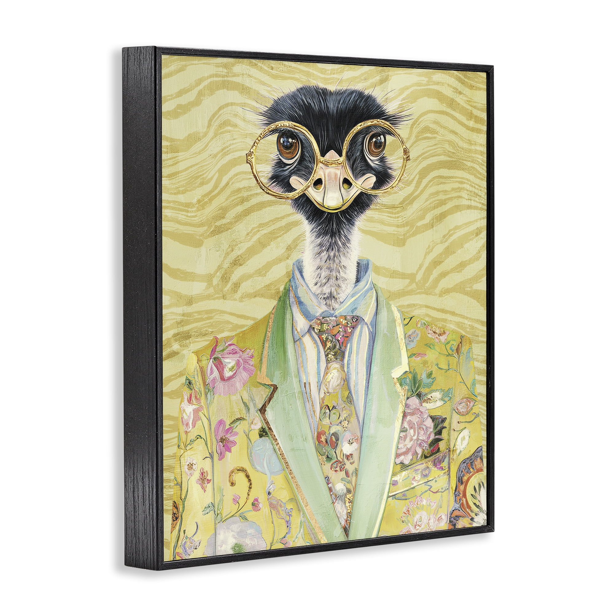 Stupell Industries Dandy Ostrich Portrait Black Framed Giclee Art, design by Svetlana Aleynikova