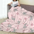 thumbnail image 5 of Elephant Blanket for Women Kids Boys Girls Elephant Blanket Gifts 60" x 50" Flannel Pink Elephant Butterfly Throw Blanket for Bed Living Room Sofa Couch Soft Warm Lightweight Cozy Elephant Decor, 5 of 6