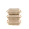 thumbnail image 5 of [750 Pack] 8 Inch 3-Compartment Compostable Hinged Take Out Food Container - Sugarcane Bagasse, Tree Free - Restaurant Supplies, Microwavable, Bidodegradable, Recyclable, Heavy Duty (Rectangle - Clam), 5 of 6