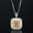 Yellow, variant on Yellow / Green Pendant Necklace for Women Crushed Ice Square Radiant Cut CZ Simulated Diamond Necklace 925 Sterling Silver Necklaces Pendant