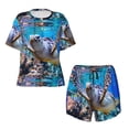 thumbnail image 4 of Naloa Sea Turtle Swims Women's Short-Sleeved Pajama Set, Loungewear, Summer pajamas, Breathable Cozy - XX-Large, 4 of 9