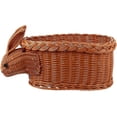 thumbnail image 2 of Cesta de dulces de Pascua con forma de conejito, cesta de frutas de ratán, bandeja de comida de mimbre tejida, cesta para decoración de mesa de fiesta de Pascua, suministros marrón, talla L, 2 of 5
