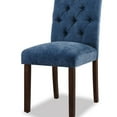 thumbnail image 6 of EOP Upholstered Dining Chairs Set of 2, Parsons Fabric Kitchen Chairs with Padded Seat, Button Tufted Armless Dining Side Chairs with Wood Legs, Blue, 6 of 10