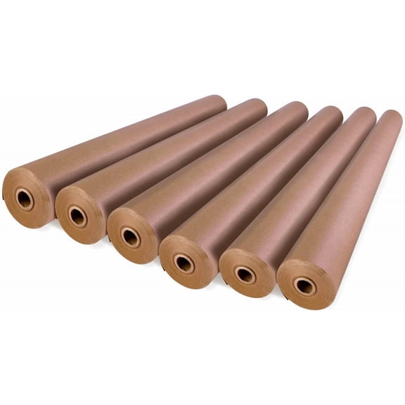 IDL Packaging 36" x 180 feet (2160 inches) Brown Kraft Paper Roll, 30 lbs (Pack of 6)