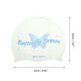 thumbnail image 4 of Unique Bargains 1 Pc Silicone Waterproof Butterfly Dream Swim Cap White Blue, 4 of 5