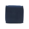thumbnail image 3 of Laddha Home Designs 18" Navy Blue Solid Pleated Handcrafted Square Pouf Ottoman, 3 of 8