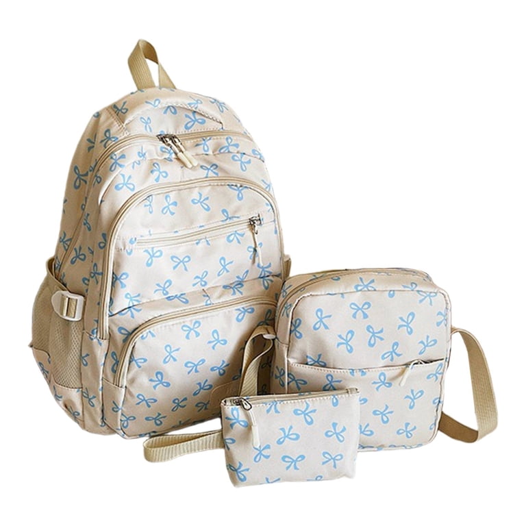 Backpack with Lunch Box, 3Pcs Set Bow Backpack, Kawaii  display picture 1