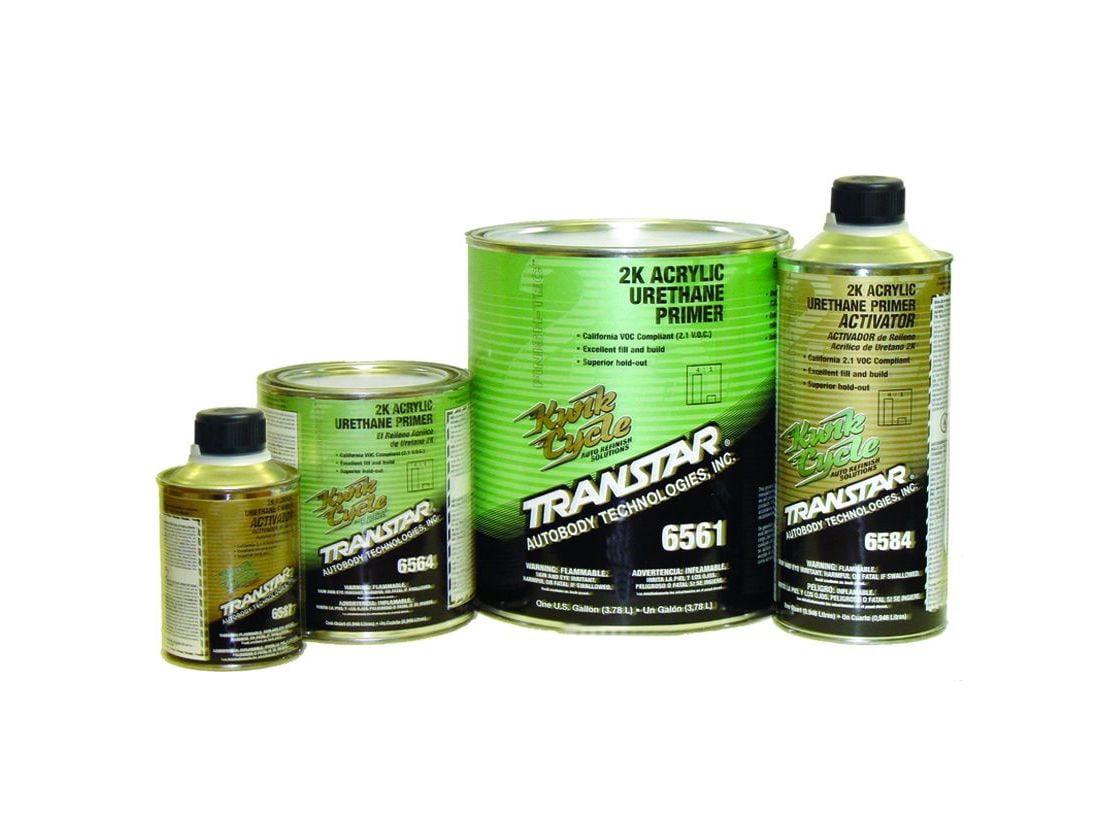Transtar Autobody Products 6561 - 2K Acrylic Urethane Primer - 1 Gallon Can - Gray - 4:1 Mixing - 717 sq-ft/ Gallon at 1 mil Coverage