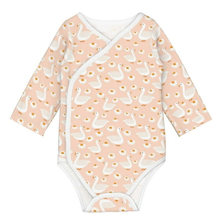 

Coaee Geese and Flower for Soft Cotton Baby Long-Sleeve Bodysuit Girls Boys Bodysuit Romper