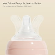 Gulicola Natural Glass Baby Bottle for Breastfeeding, Wide Neck with Slow Flow Nipple, 1 Months+, 5 oz, 2 Pack - White