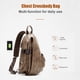 thumbnail image 3 of Bolso bandolera de pecho para hombre Bolso bandolera de cuero con puerto de carga USB Multibolsillo Impermeable Senderismo Viajes, 3 of 8