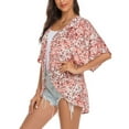 thumbnail image 3 of Leesechin Women's Cover Ups Ladies Print Chiffon Beach Cardigan Blouse Shawl Loose Tops Outwear, 3 of 9