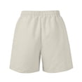 thumbnail image 6 of Bermuda Shorts for Women 7 Inch Inseam Drawstring Short High Waisted Lightweight Short Beach Vacation Outfits Pockets White XL, 6 of 8