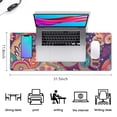 thumbnail image 5 of Long Mouse Pads for Desk,Multicolor Paisley and Floral Pattern Desk Mats on Top Of Desks, Desk Mouse Pad Extra Large with 3mm Non-Slip Base and Stitched Edge for Gaming,Office,Work,Home 31.5"x11.8", 5 of 6