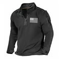 thumbnail image 1 of Mens Zip Collar Casual Pullover Fleece Sweatshirt Sweater T Shirt Tee Tops, 1 of 11