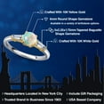thumbnail image 2 of Gem Stone King 10K Two Tone Gold Simulated White Opal and Lab Grown Diamond Engagement Ring for Women | 0.60 Cttw | Round Cabochon 6MM | Gemstone October Birthstone | Size 5, 2 of 6