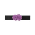 thumbnail image 1 of Cinturón Elástico Ancho para Mujeres INSPIRE CHIC, Corsé Estirable de Doble Flor Grande, Elegante y Casual para Vestido 68x6cm/26.8x2.4 pulgadas (LxA) Púrpura, 1 of 6