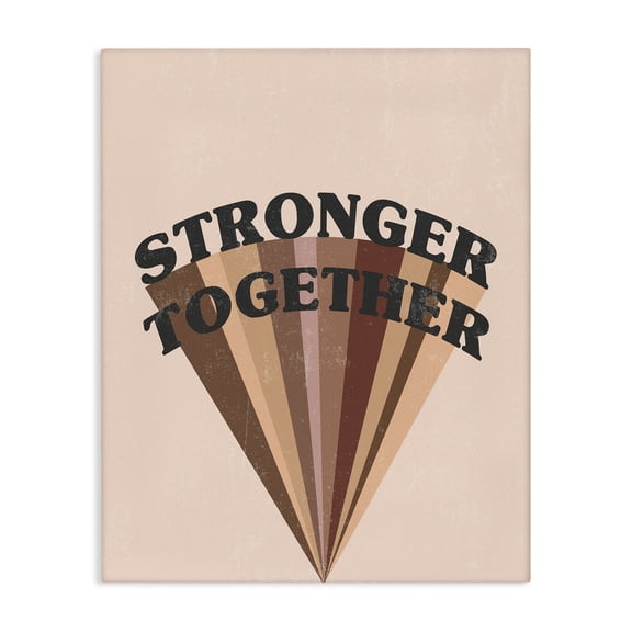 Stupell Industries Modern Stronger Together Skin Tone Rainbow Canvas Art, 16 x 20, by Lil' Rue