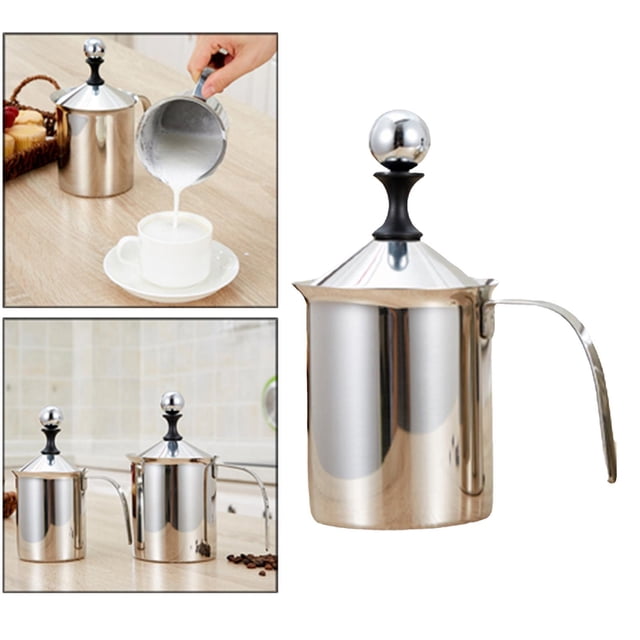 Crema manual, bomba de mano, espumador, fabricante de espuma con , tapa, crema, cabezal mezclador, crema para Los 8x8x18cm Soledad Espumador de leche manual