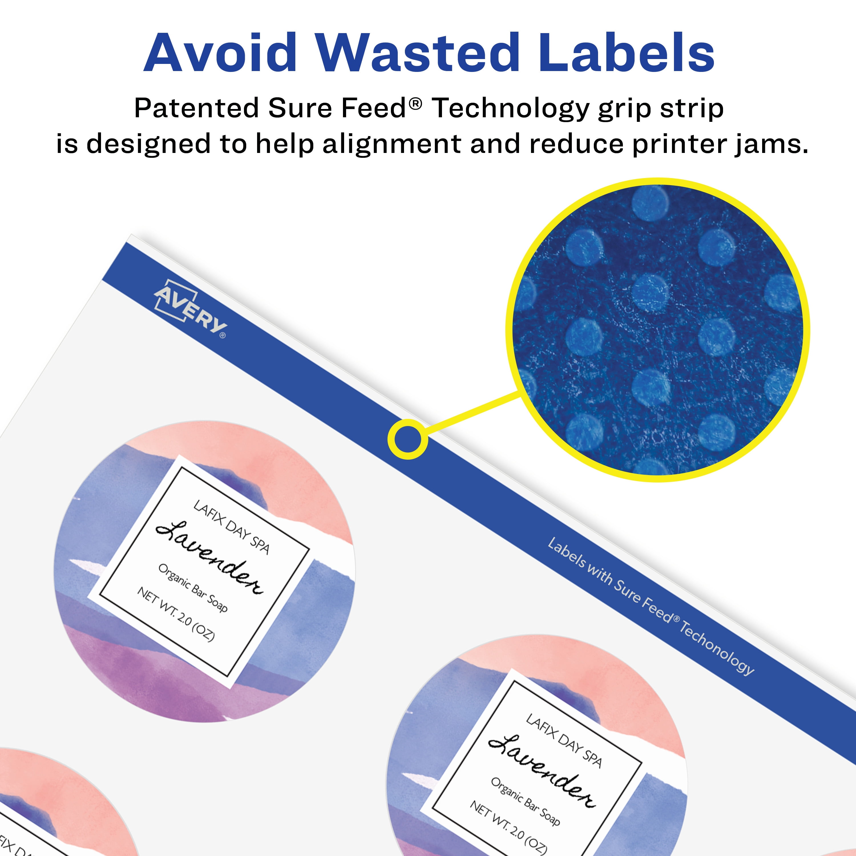 Avery Glossy Clear Round Labels, 3" Diameter, 60 Labels