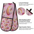 thumbnail image 2 of Yayeee Double Oven Mitt Kitchen Heat Resistant Baking 35" x7" Quilted Glove, Light Pink Doughnuts, 2 of 6