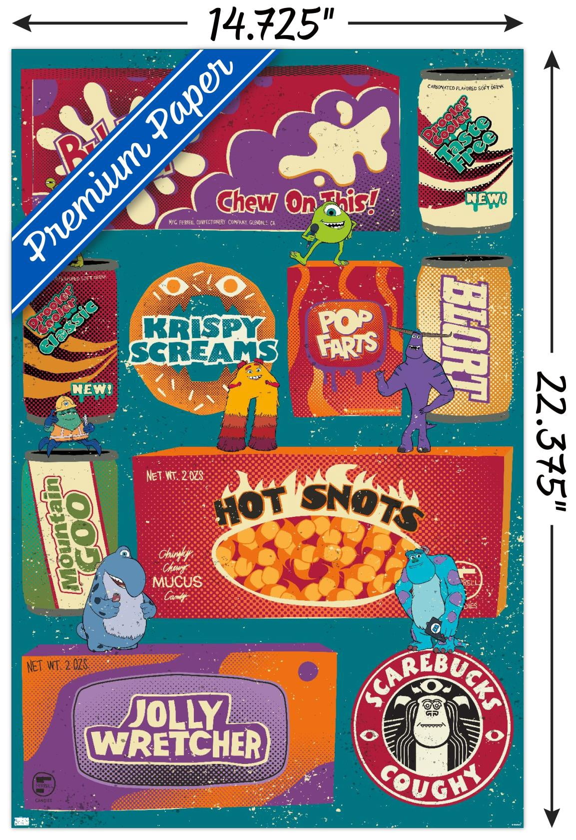 Disney Monsters at Work - Grid Wall Poster, 14.725" x 22.375"