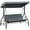 Dark Grey, variant on Outsunny 3 Seater Patio Swing Chair with Canopy Convertible Porch Swing Bed