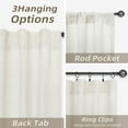 thumbnail image 2 of DriftAway Ivory Linen Curtains 63 Inches Long for Living Room Thick Semi Sheer 2 Panels Farmhouse 3 Inch Rod Pocket Back Tab Boho Rustic Light Filtering Window Drapes for Bedroom Privacy Assured, 2 of 8