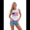 thumbnail image 3 of Chaleco Sin Mangas con Bandera Estadounidense para Mujer, Tejido Ligero, Cuello Redondo L, 3 of 7