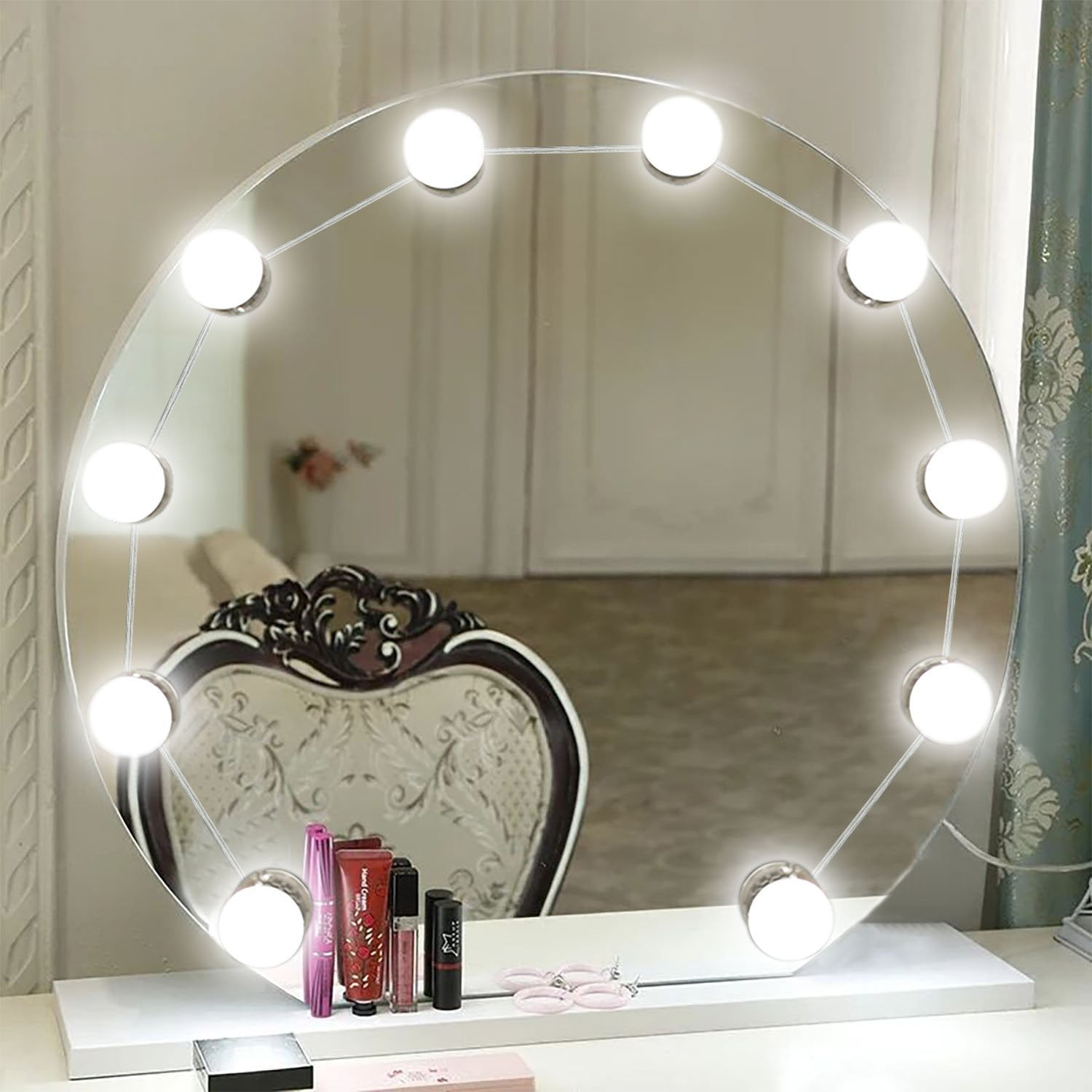 Mirror Lighting For Makeup Day White Vanity Mirror Lights Kit Hollywood Style 10 Dimmable Led 