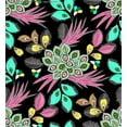 thumbnail image 4 of Challis Rayon Printed Villus, Peacock Feather Print, Soft Rayon Fabric by Yard (BLACK/PURPLE/BLUE, ByYard), 4 of 4