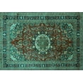 thumbnail image 1 of Ahgly Company Machine Washable Indoor Rectangle Medallion Turquoise Blue Traditional Area Rugs, 2' x 3', 1 of 4