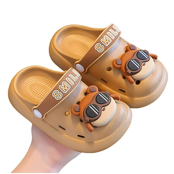 WZEIIOT Toddler Girls Garden Clogs Shoes Cartoon Capybara Graphic Slip-On Sandals Kids Unmisex Summer Soft Sole Close Toe Sport Sandals