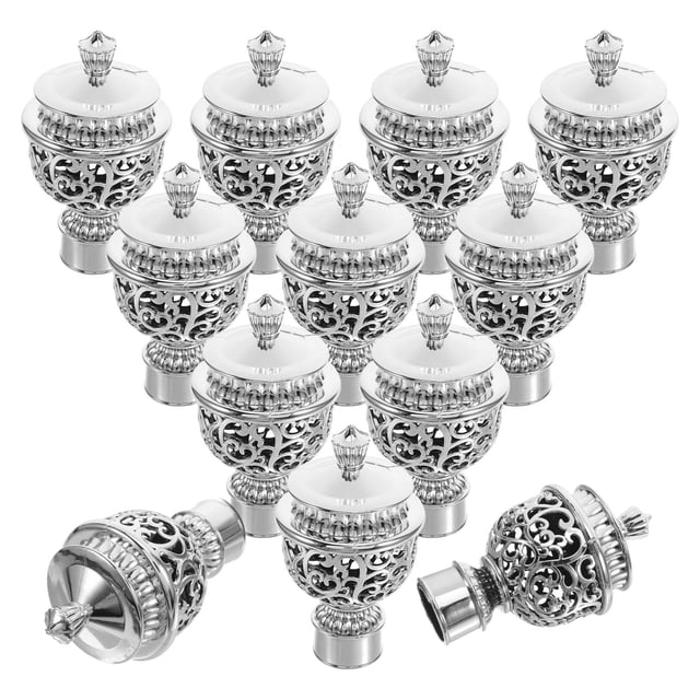 OULII 12Pack Decorative Curtain Rod Heads Simple and Elegant for Home Decor Indoor Use