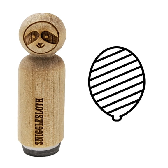 Striped Balloon Party Birthday Rubber Stamp for Scrapbooking Crafting Stamping - Mini 1/2 Inch