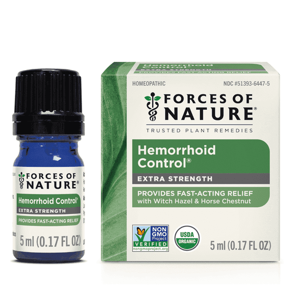 Hemorrhoid Control Extra Strength 5ml, Natural, Organic Relief for Pain, Itching, Swelling