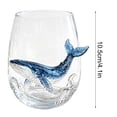 thumbnail image 3 of Voglyf Artisanal Blue Ringed Octopus Glassware, 2D Octopuses Stemless Wine Glasses, Coastal Ocean Themed Bar Glassware, Unique Decorative Drinking Glass Gift for Ocean Lovers Wine (Whale), 3 of 8